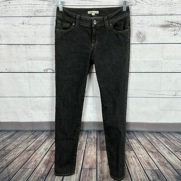 Cabi Jeans Womens 2 Black Bree Straight Leg 202 Faded Grunge Casual - Picture 1 of 11